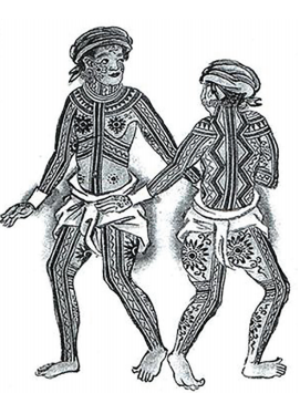 Depiction of the Visayan Pintados from boxer codex
